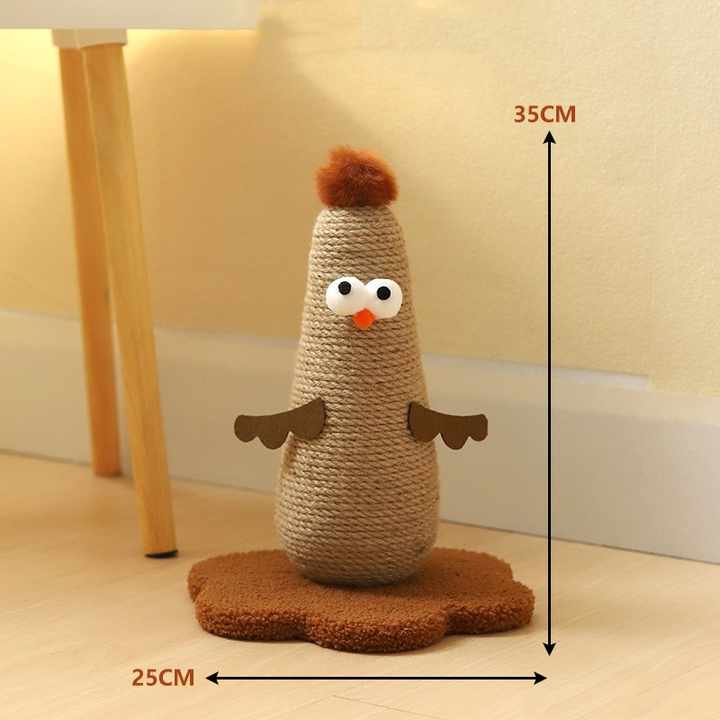 Yellow Cat Scratching Post - Durable, Sisal Toy