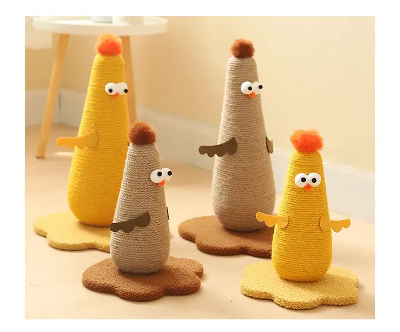Yellow Cat Scratching Post - Durable, Sisal Toy