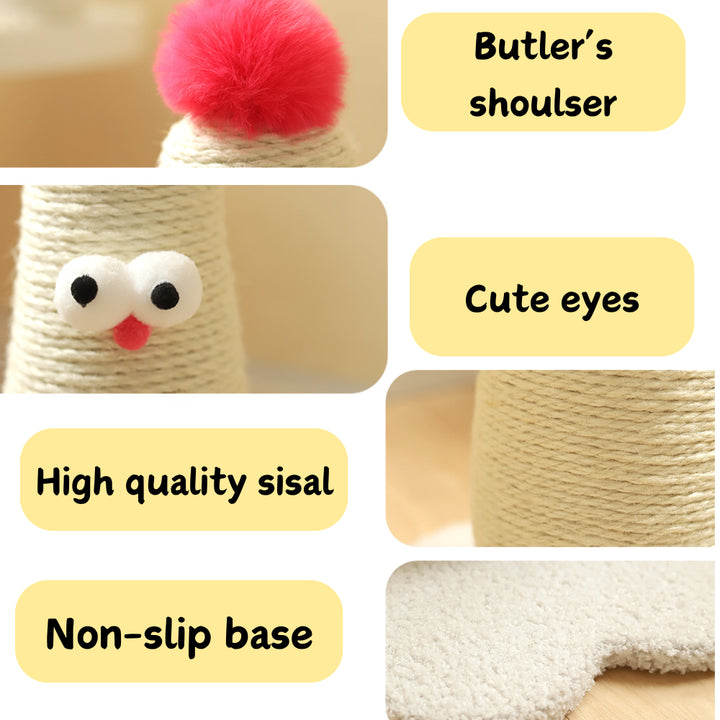 Yellow Cat Scratching Post - Durable, Sisal Toy