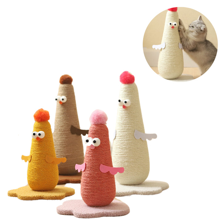 Yellow Cat Scratching Post - Durable, Sisal Toy