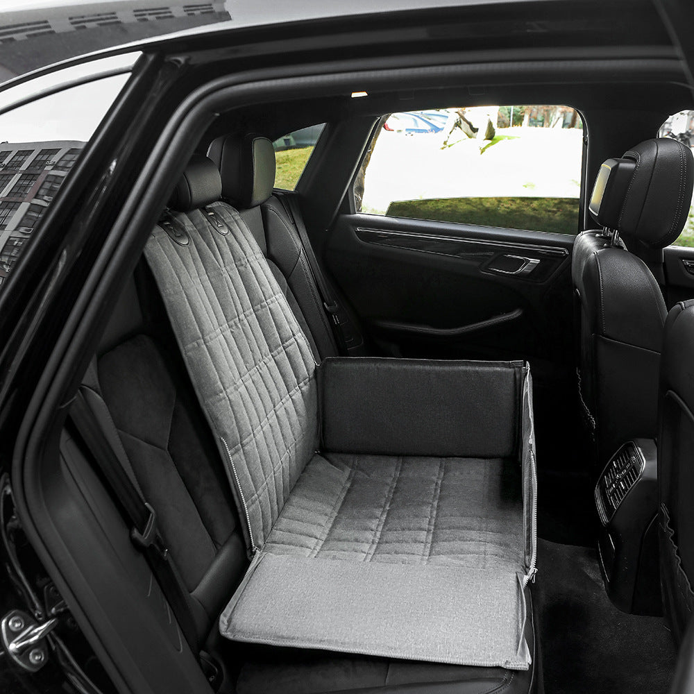 Grey Waterproof Front Pet Car Seat Cover - Booster Seat Quilted