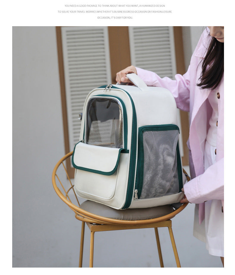 Spacious Pet Carrier Backpack with Clear Window - for Cats & Small Dogs