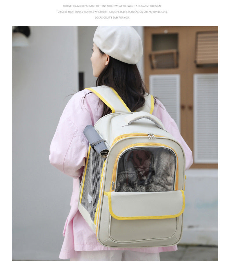 Spacious Pet Carrier Backpack with Clear Window - for Cats & Small Dogs