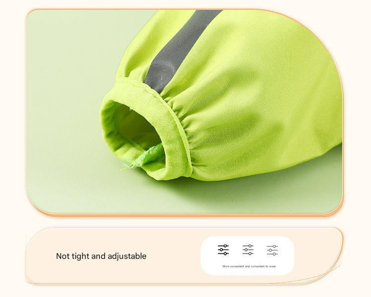 White/Green Dog Raincoat - Waterproof and Reflective Strips (Size S)