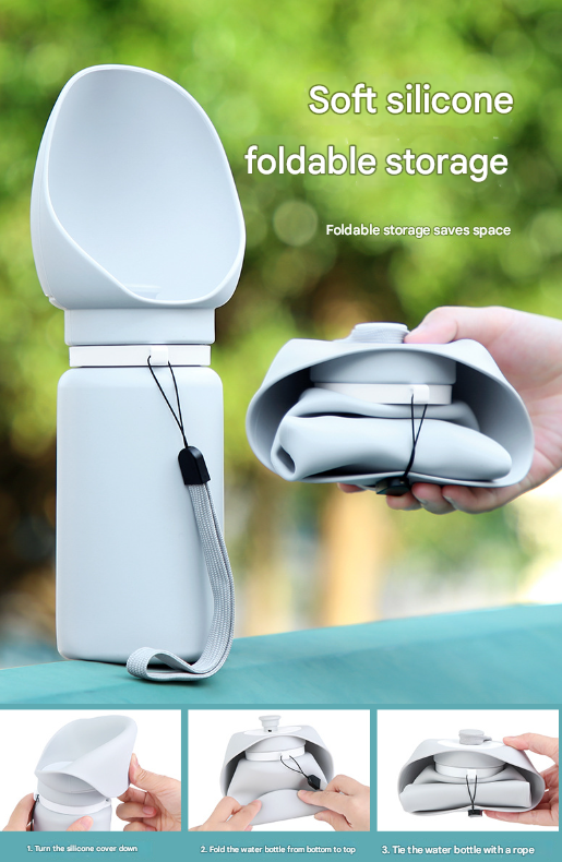 Portable Pet Dog Water Bottle 550ml - Foldable with Leak-Proof Dispenser