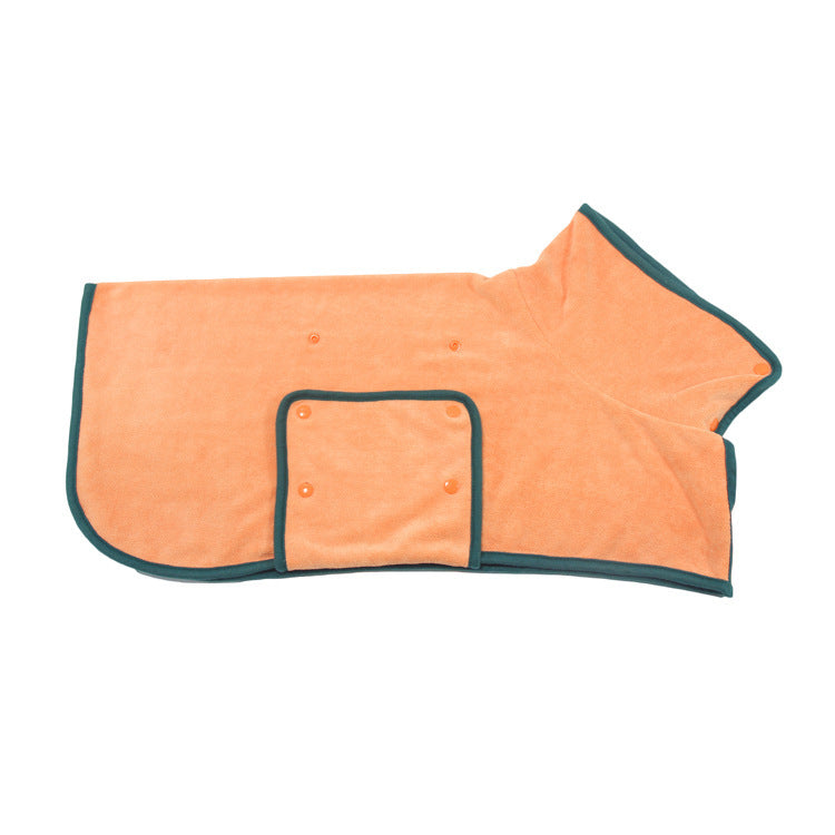 Absorbent Pet Bathrobe, Microfibre, Adjustable neck/chest strap