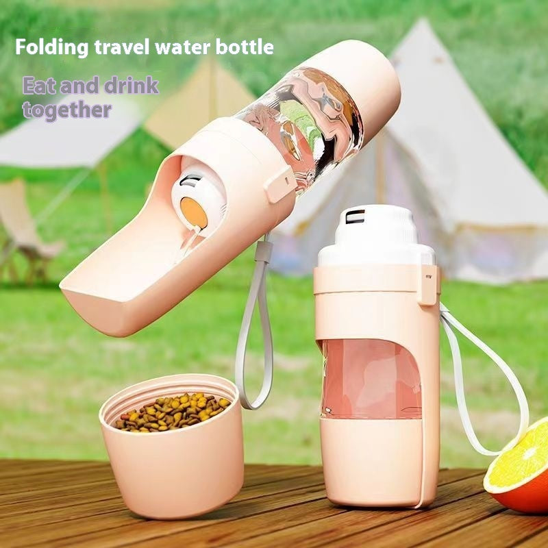 2 In 1 Dog Water Bottle with Lanyard, Pet Water Dispenser, Food/Drink