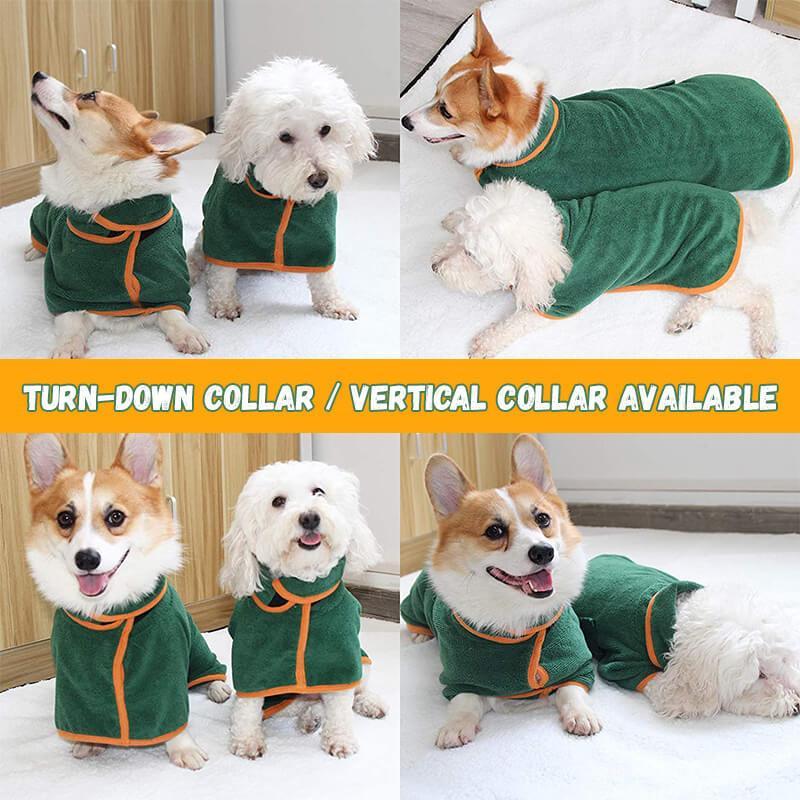 Absorbent Pet Bathrobe, Microfibre, Adjustable neck/chest strap