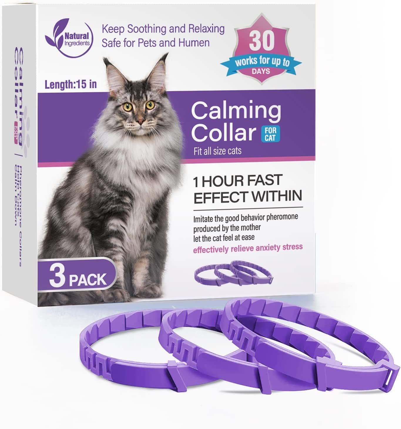 Pet Soothing Calming Collar, Cat and Dog
