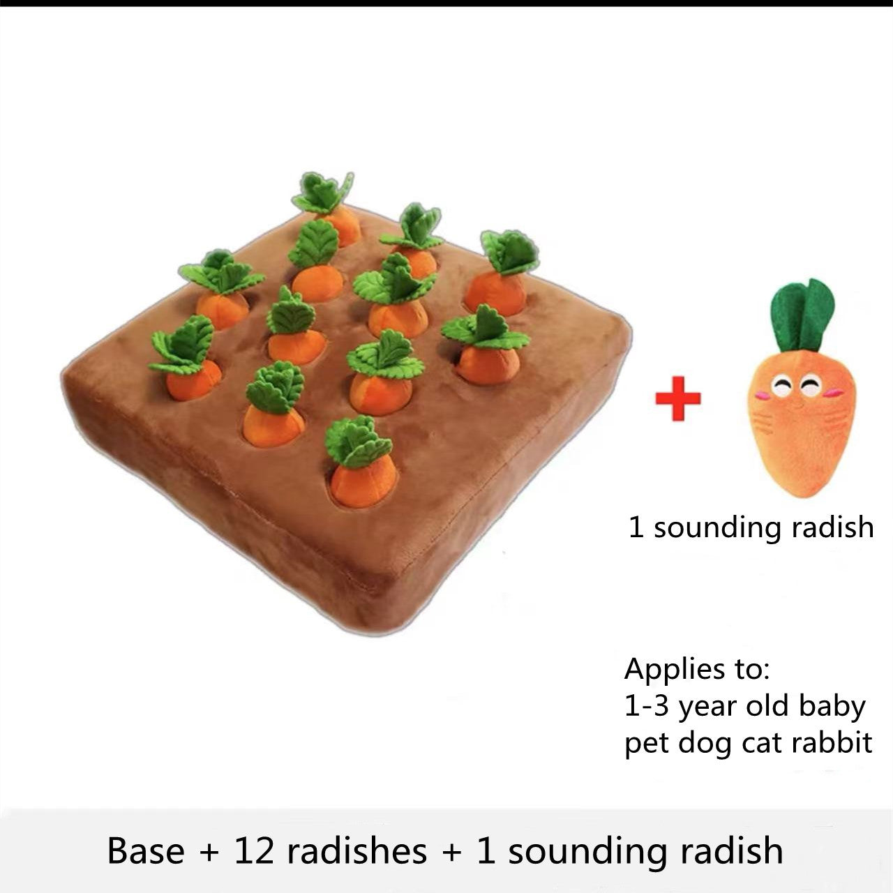 Dog/Puppy Snuffle Mat, Toy Carrot, Plush, Durable