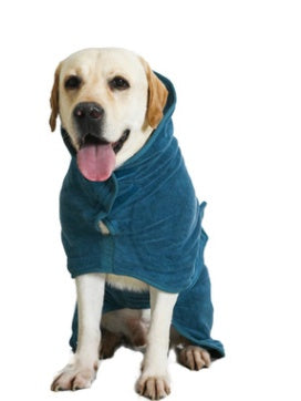 Absorbent Pet Bathrobe, Microfibre, Adjustable neck/chest strap