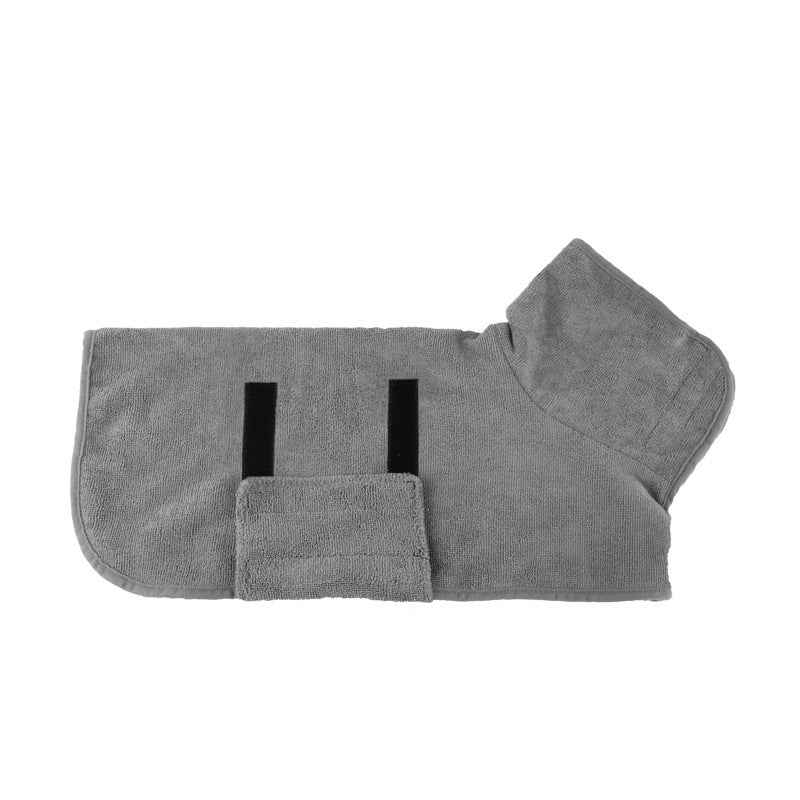 Absorbent Pet Bathrobe, Microfibre, Adjustable neck/chest strap