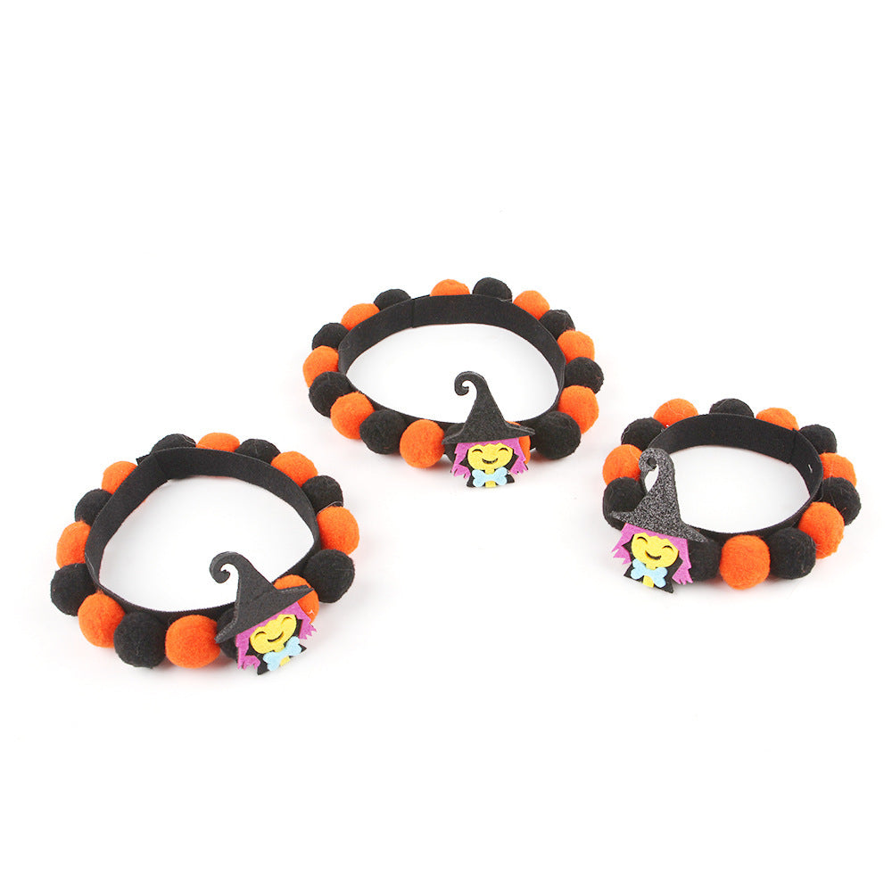 Cat Fun Fur Collar, Pumpkin Cat Accessories - Halloween