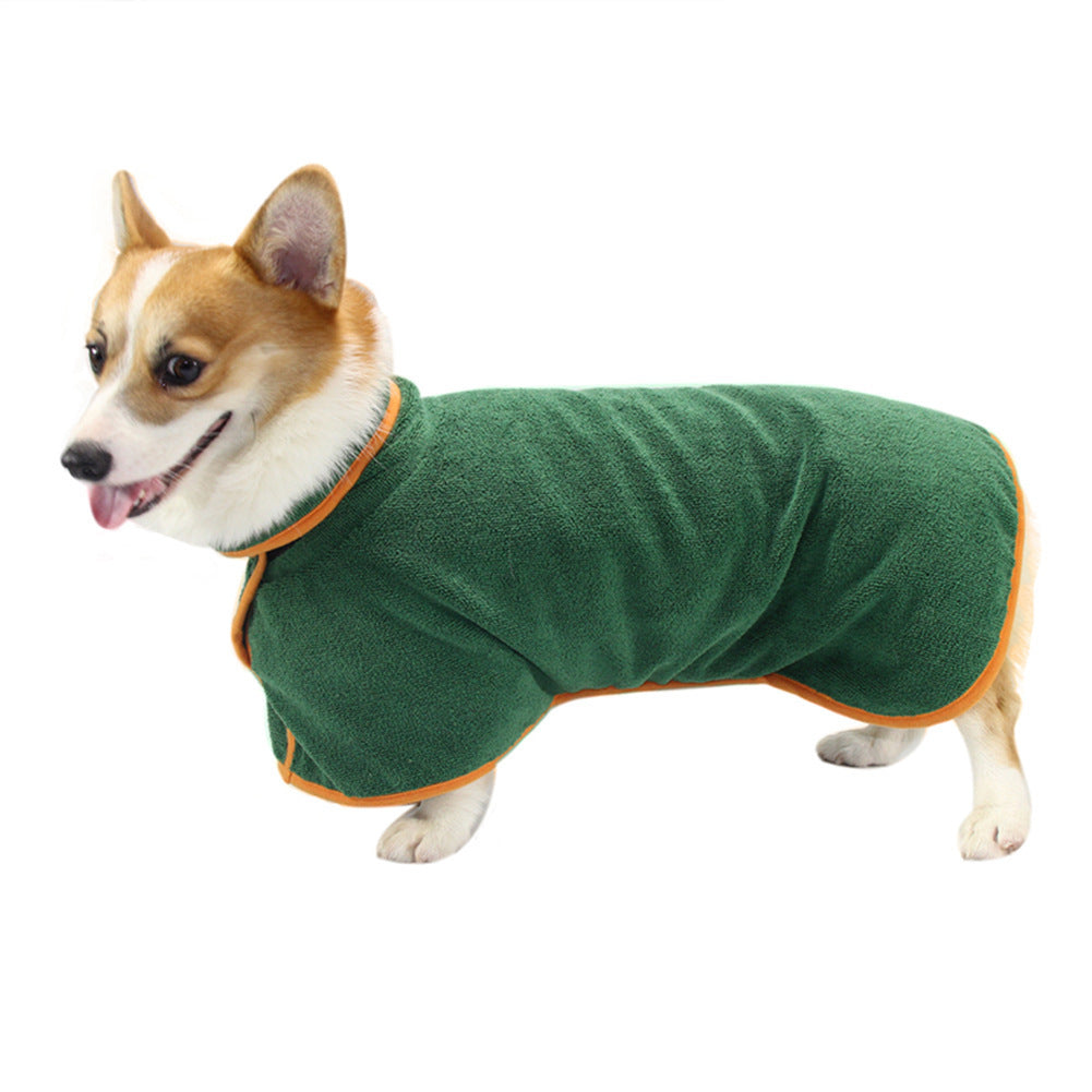 Absorbent Pet Bathrobe, Microfibre, Adjustable neck/chest strap