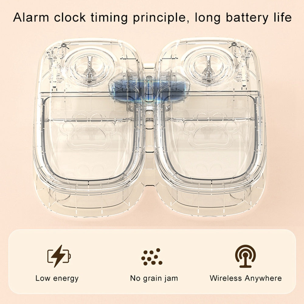 Automatic 2-in1 Pet Feeder, Timer, Stainless Steel Bowl - Free Shipping