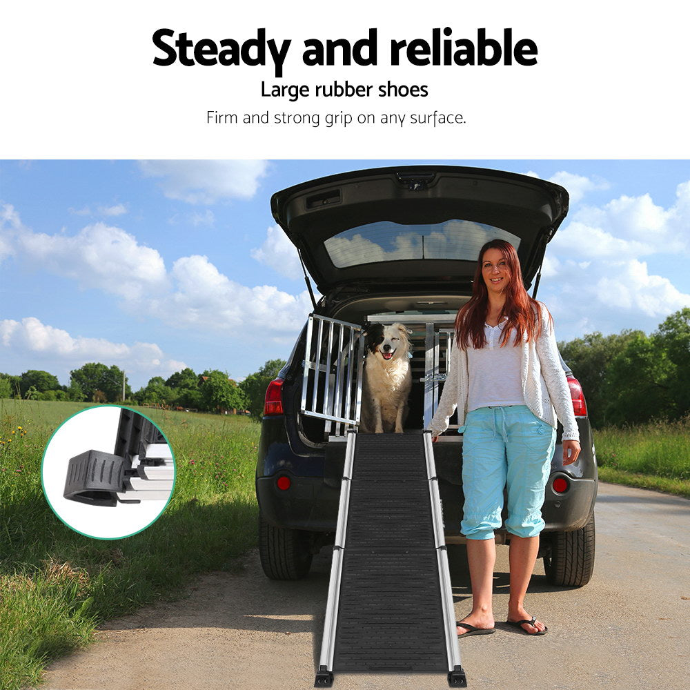 i.Pet Dog Ramp, Dog Steps, Pet Car Travel, Foldable, Portable Ladder, Aluminium
