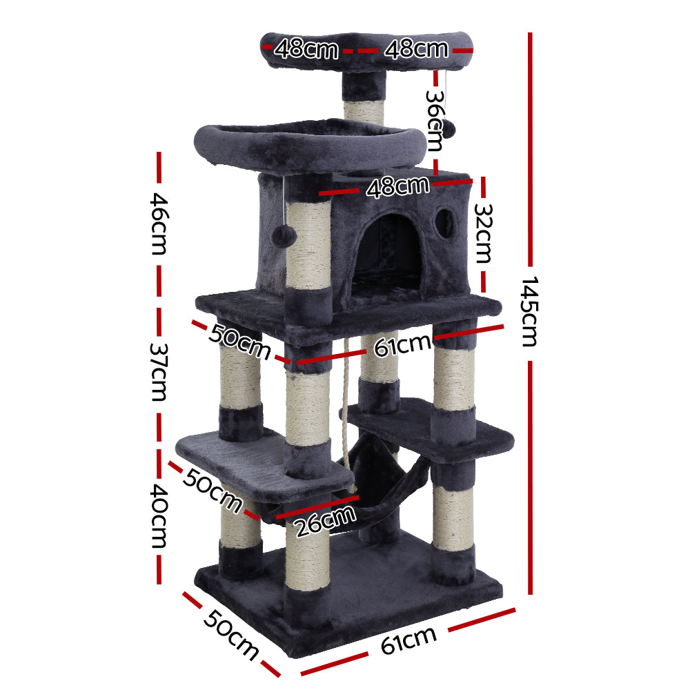 i.Pet Cat Tree Scratching Post, Scratcher Tower, Condo Pet Furniture, Wood