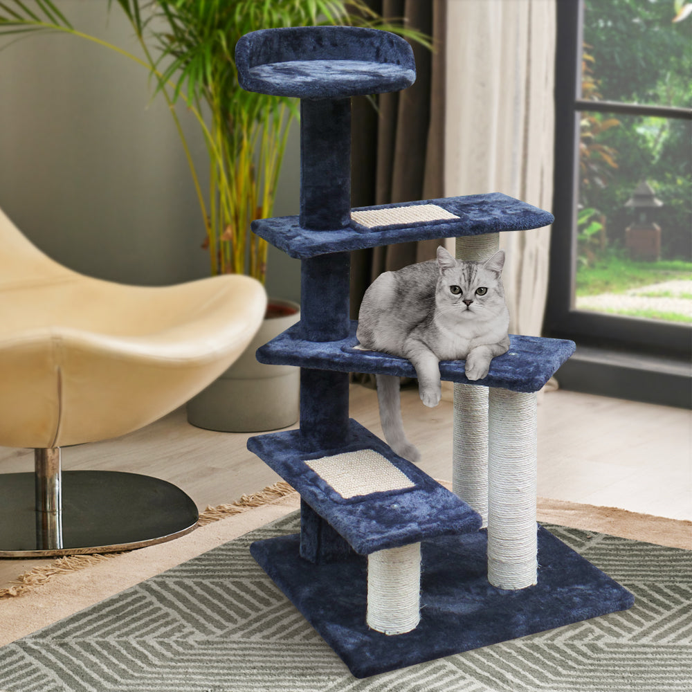 i.Pet Cat Tree 100cm, Scratching Post, Tower, Wood Steps