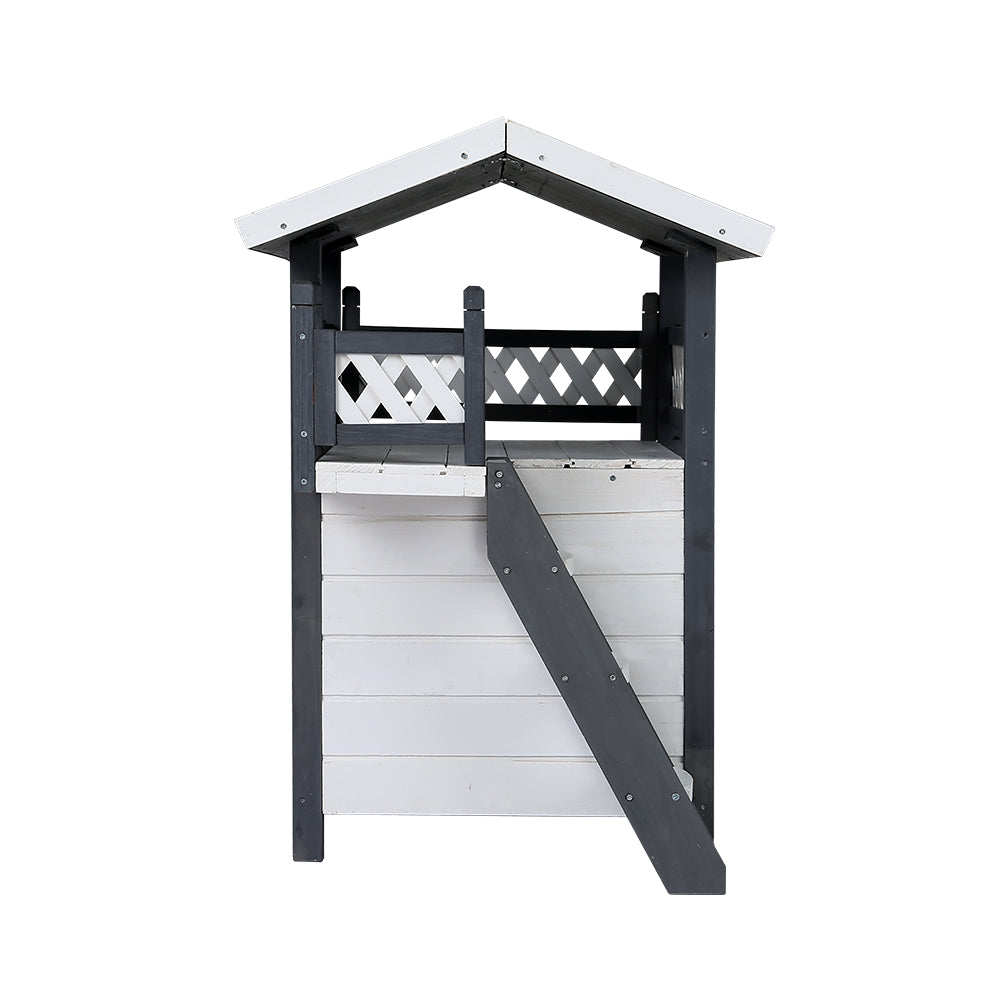 i.Pet Outdoor Cat House Shelter 77cm x 50cm x 73cm Rabbit Hutch Wooden Condo Small Outdoor Cat House