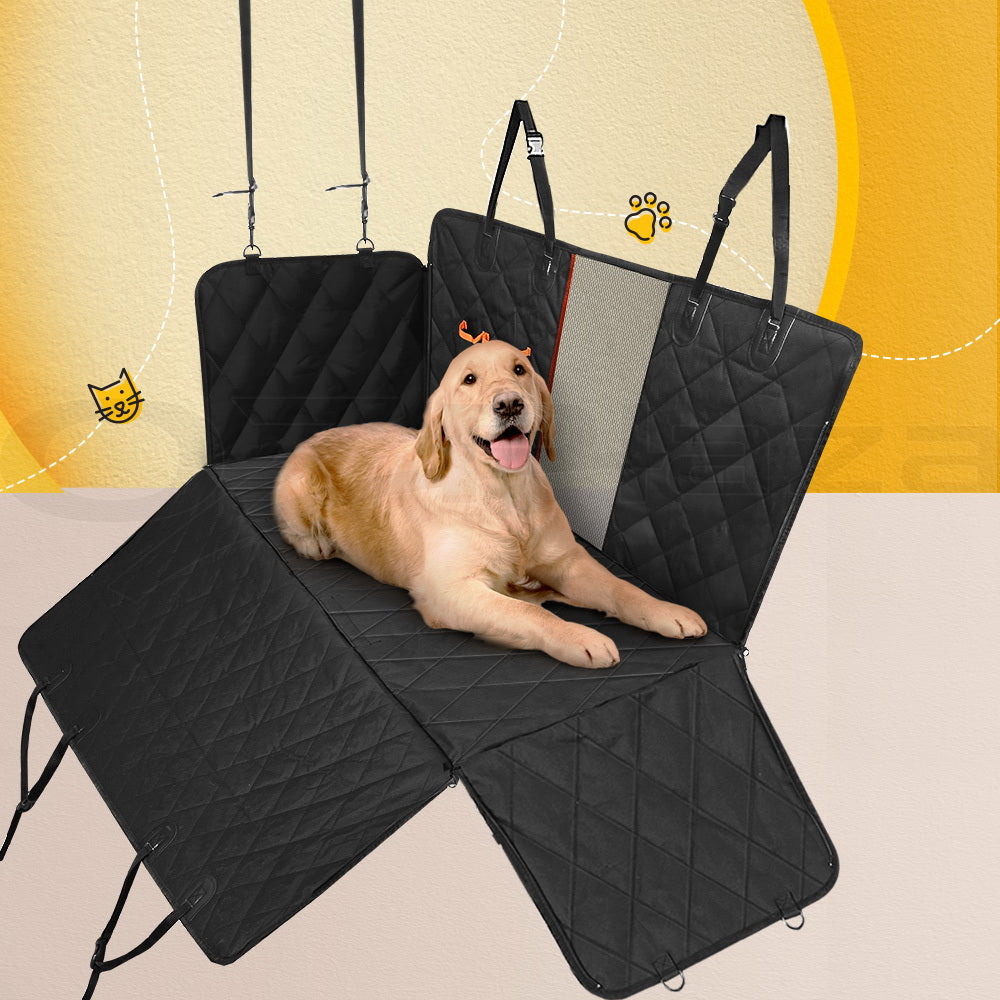 i.Pet Dog Car Seat Cover, Waterproof, Hammock Style - Adjustable Seatbelt