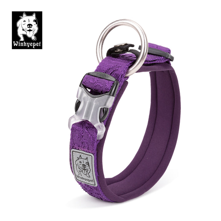 Dog Collar purple - with aluminium O ring - M