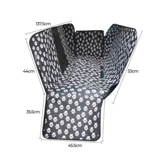 Waterproof Dog Car Seat Cover/Hammock, Black With Mesh Window
