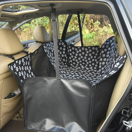 Waterproof Dog Car Seat Cover/Hammock, Black With Mesh Window