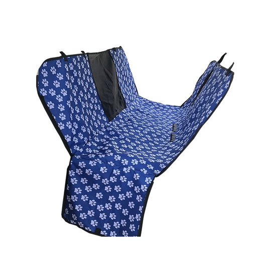 Waterproof Dog Car Seat Cover/Hammock, Blue With Mesh Window