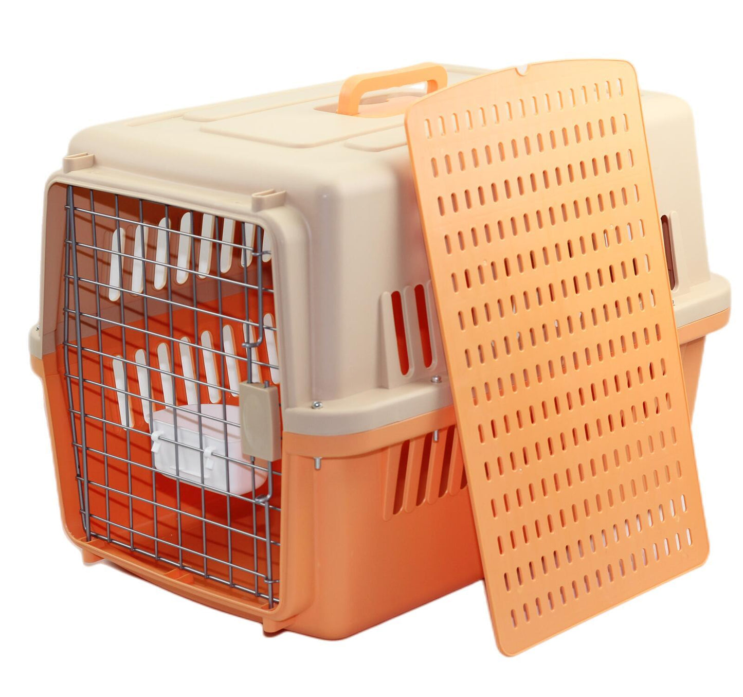 Large Dog Cat Crate Pet Carrier, Airline Friendly, With Tray And Bowl