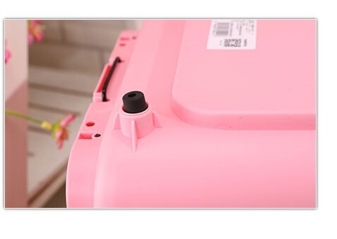 Portable Plastic Dog Cat Pet Pets Carrier Travel Cage With Tray-Pink