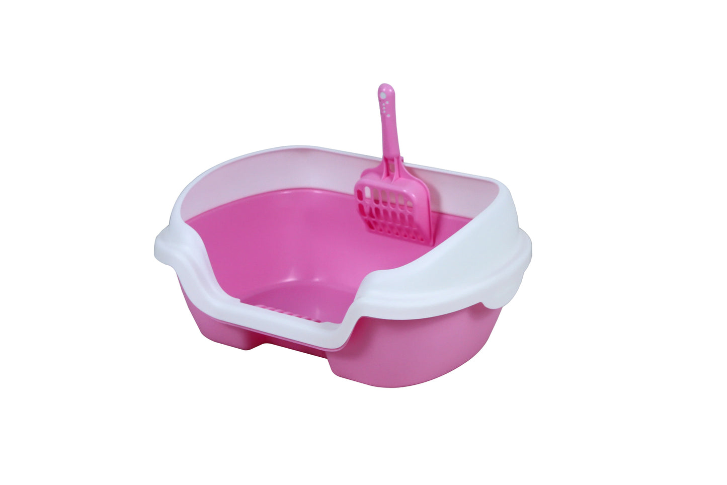 Cat/Kitten Rabbit Litter Box Tray, with Pink Scoop