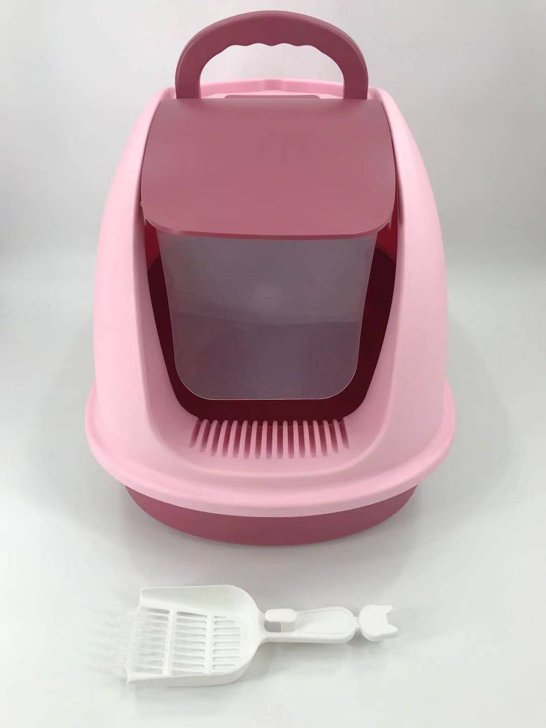 XL Portable Hooded Cat Toilet Litter Box Tray House with Charcoal Filter and Scoop