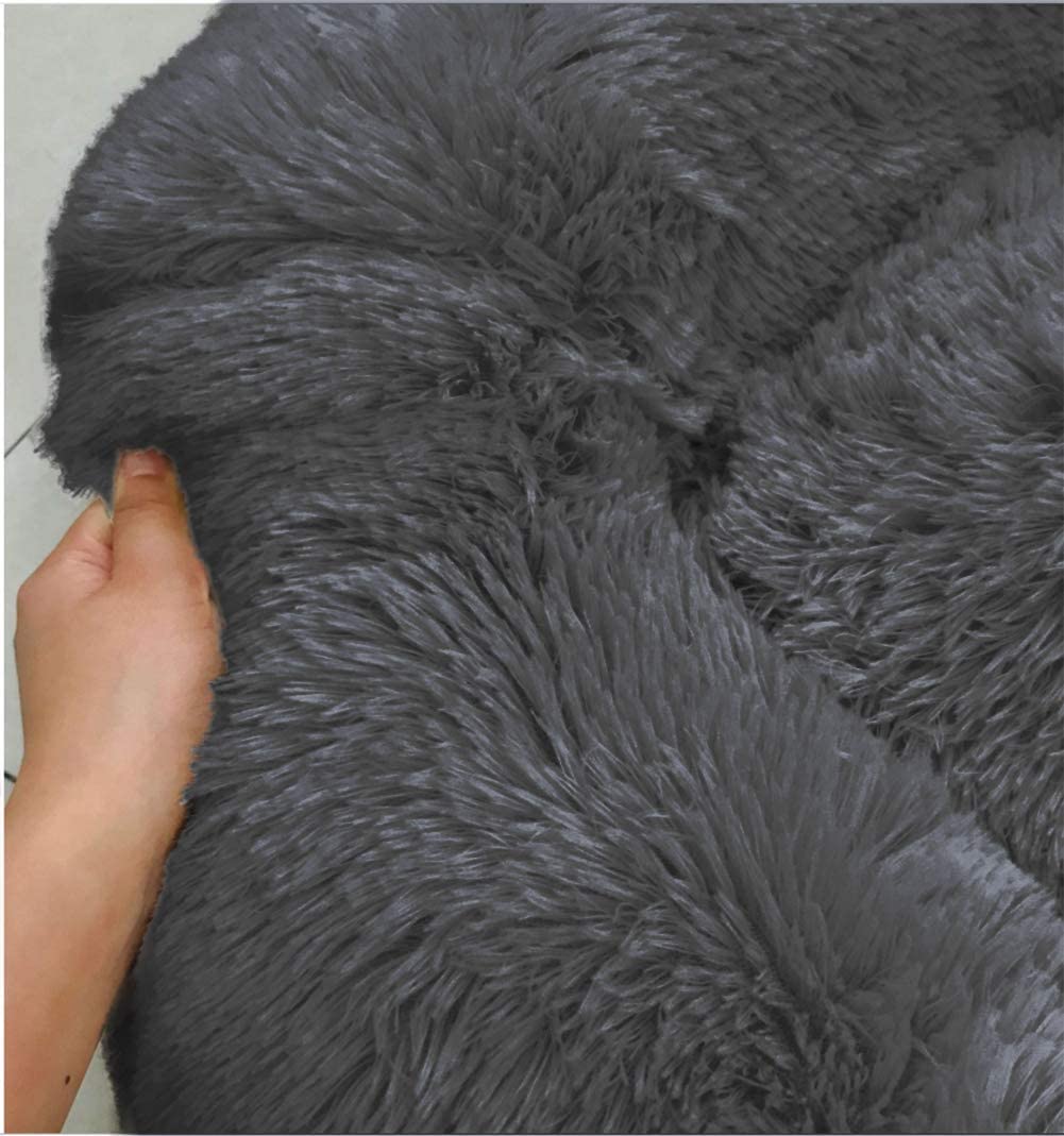 Soft Dog and Cat Bed, Round Washable, Plush Pet Kennel - Small 50cm