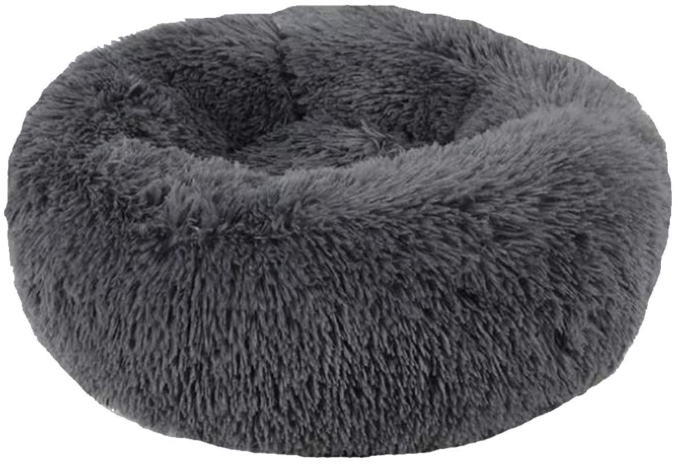 Soft Dog and Cat Bed, Round Washable, Plush Pet Kennel - Small 50cm