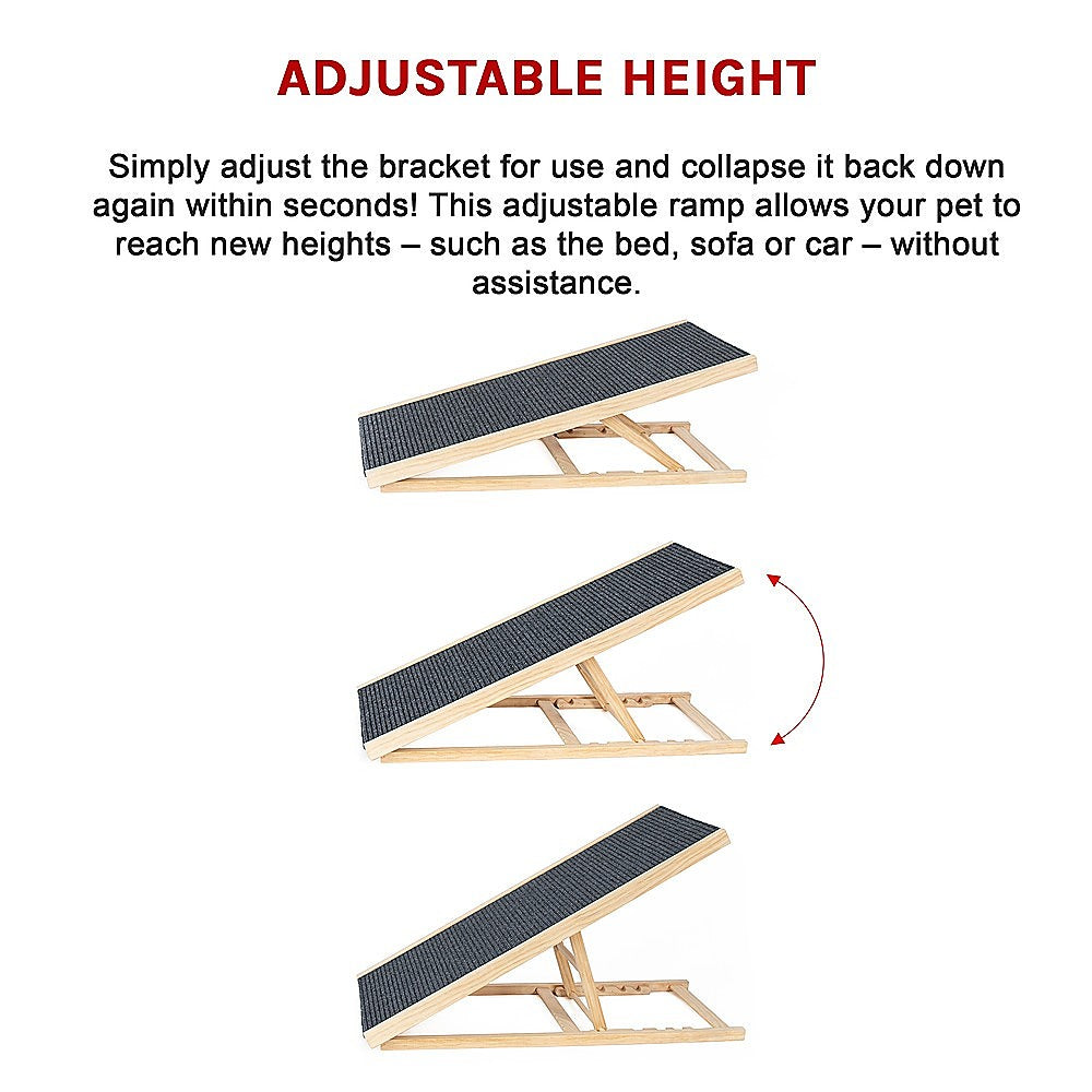Foldable Dog Ramp, Adjustable Height, for Bed, Sofa, Car. 100cm
