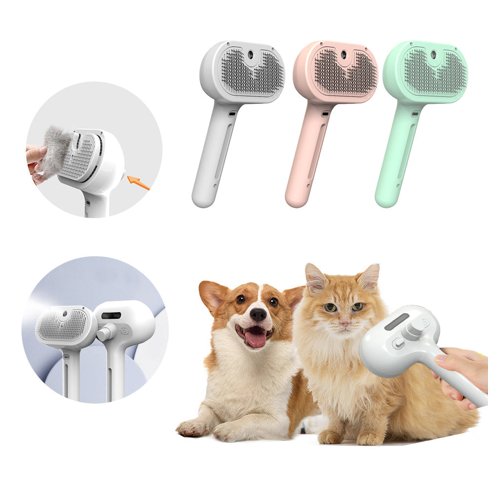Pet Hair Remover Brush, Grooming de-matting Comb, Built-in Mist Humidifier