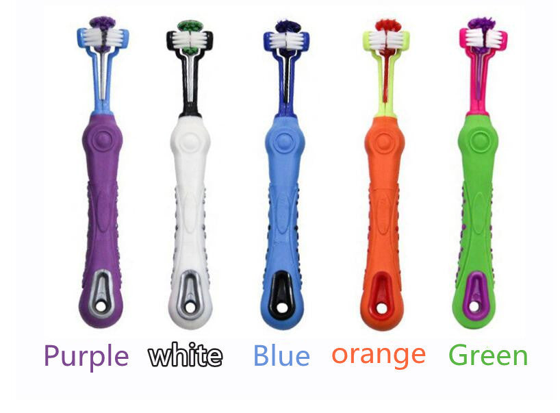Pet Dental Fingers Double-headed Toothbrush, Dog Teeth Cleaning
