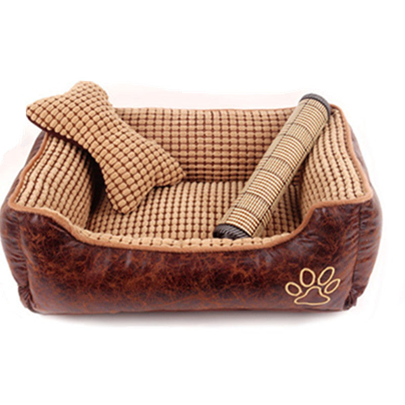 Dog Kennel, Suede and Cotton Dog bed 40cm  x 30cm x 20cm