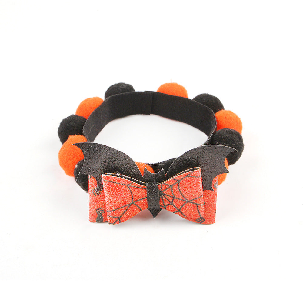 Cat Fun Fur Collar, Pumpkin Cat Accessories - Halloween