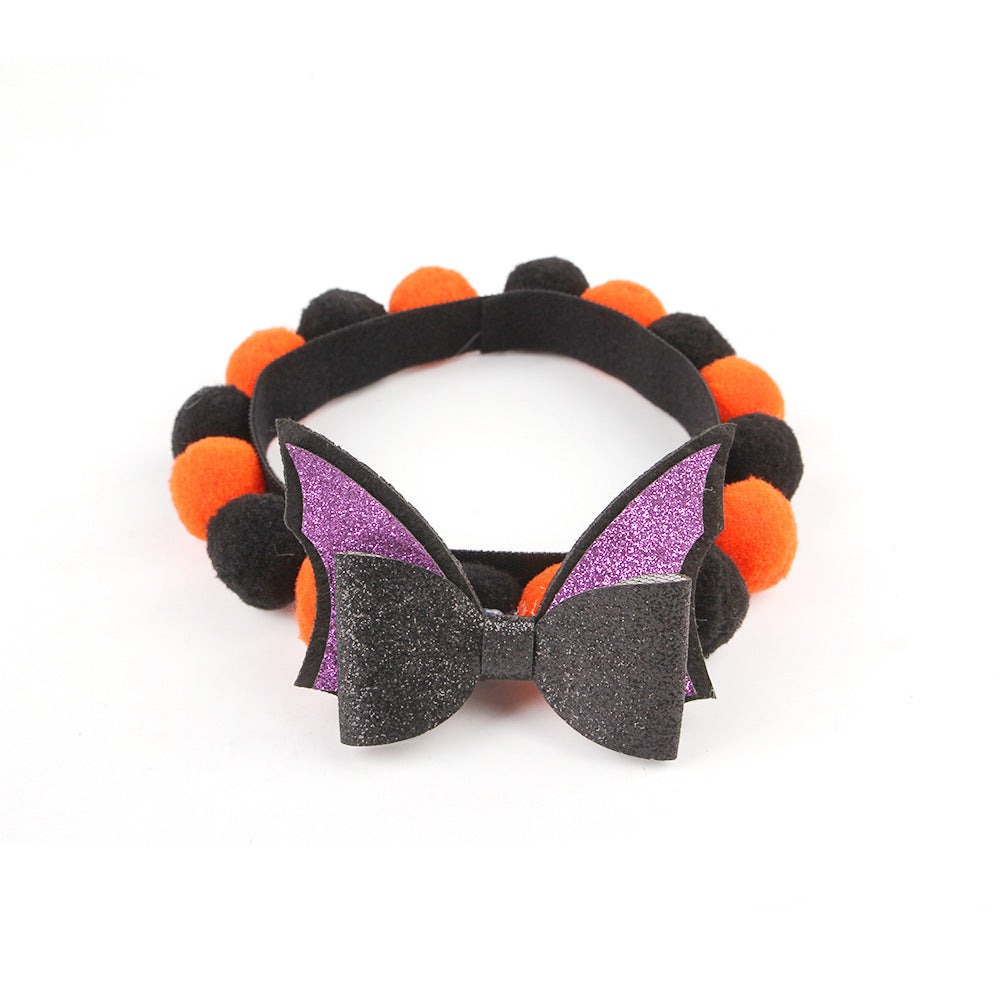 Cat Fun Fur Collar, Pumpkin Cat Accessories - Halloween