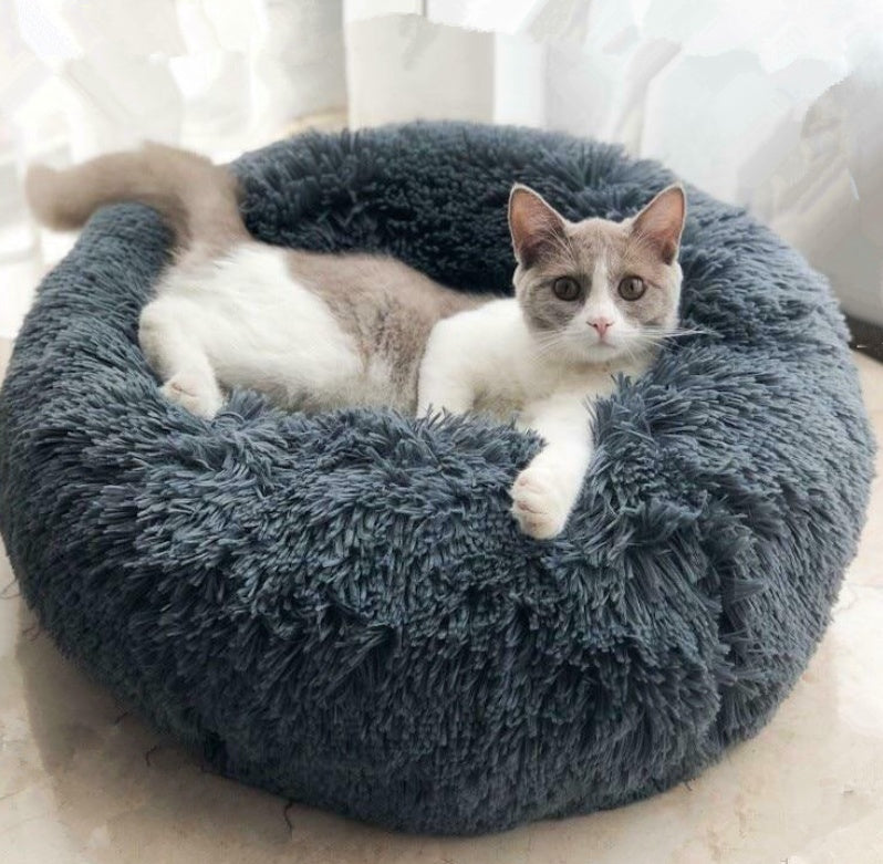Pet Bed For Cats & Small Dogs, Round Plush Pet Nest