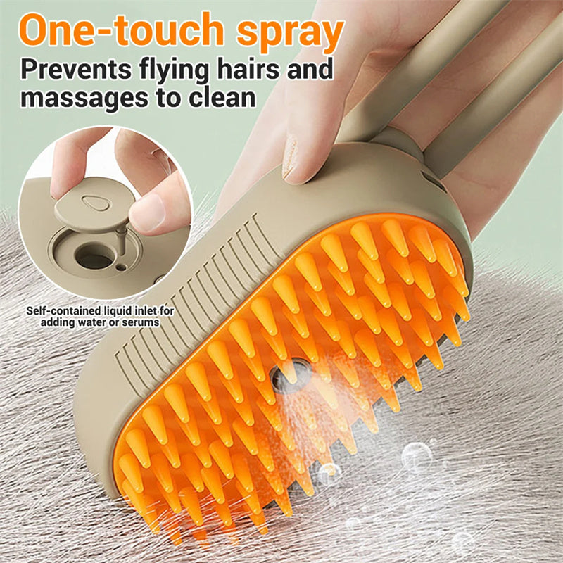 Cat and Dog Grooming Steam Brush, 3 In 1 Electric Spray, Hair Removal