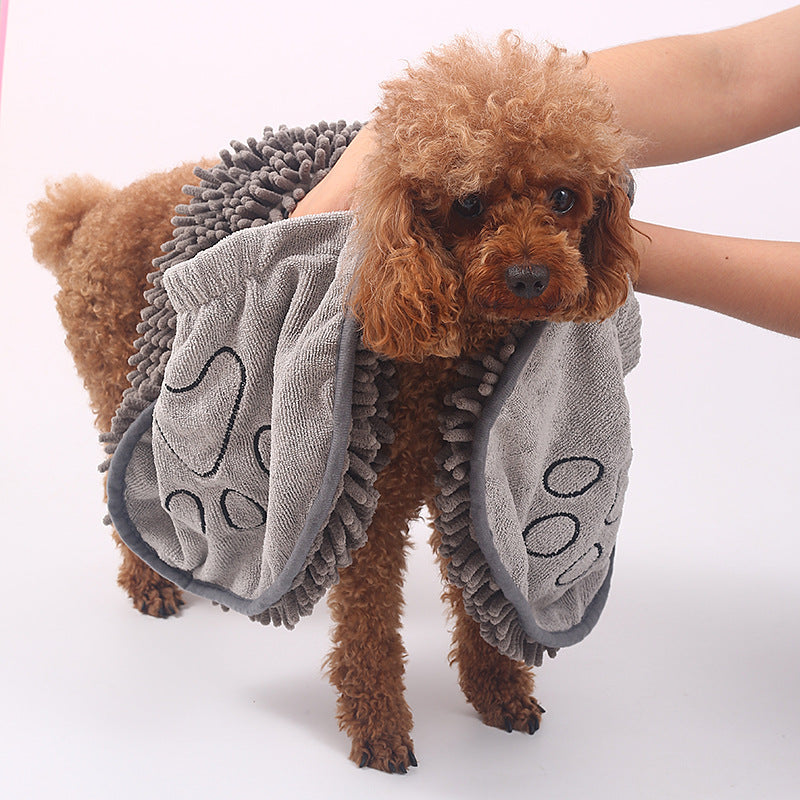 Pet Drying Towel For Dogs and Cats, Gloved Bath Towels