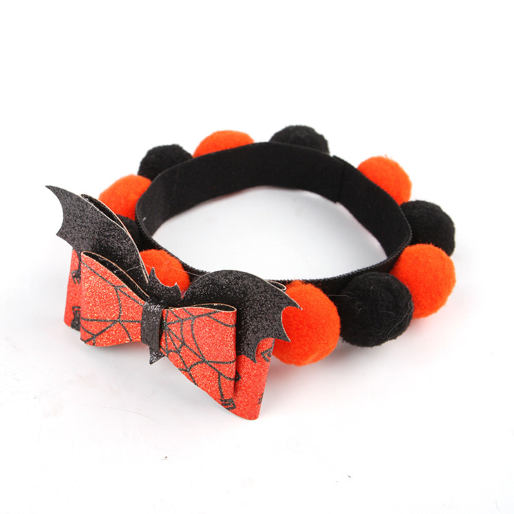 Cat Fun Fur Collar, Pumpkin Cat Accessories - Halloween