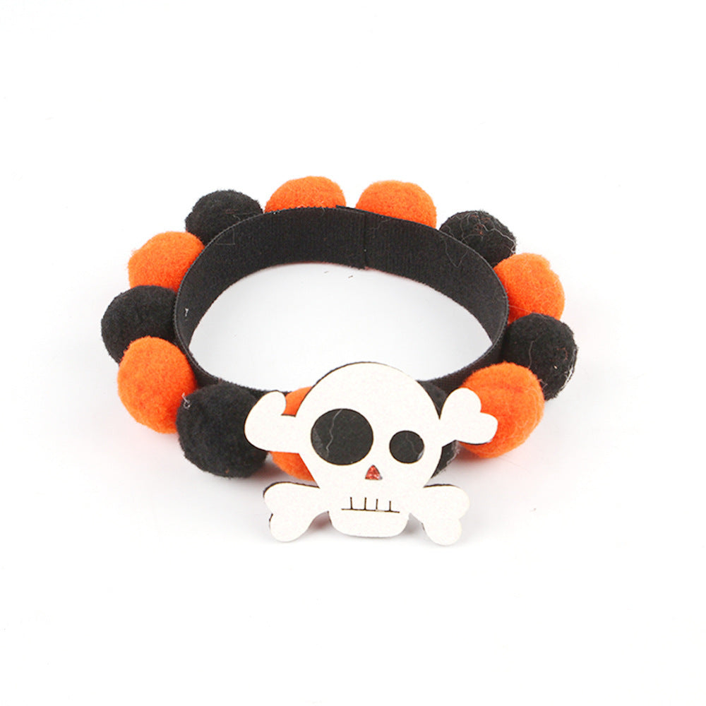 Cat Fun Fur Collar, Pumpkin Cat Accessories - Halloween