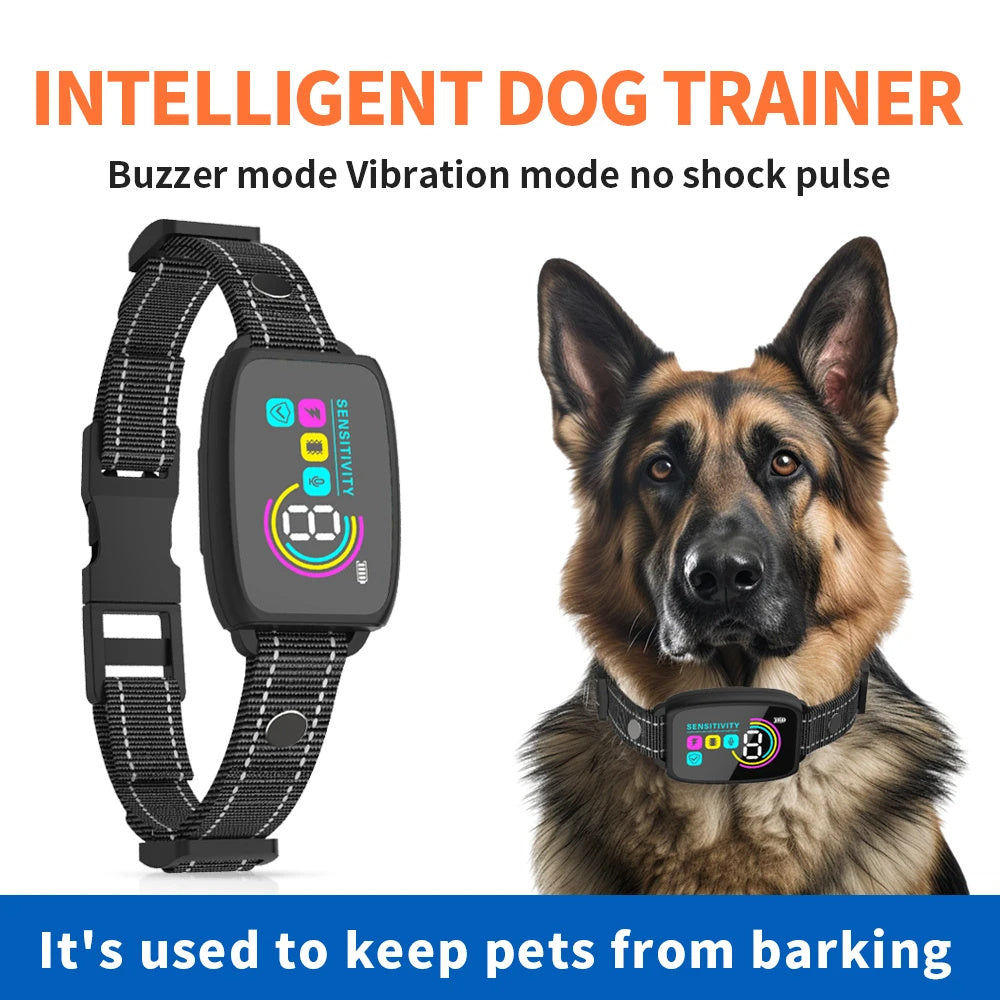 Smart Pet Collar, Gentle Interference, Waterproof, Anti Bark, Digital Display IP67