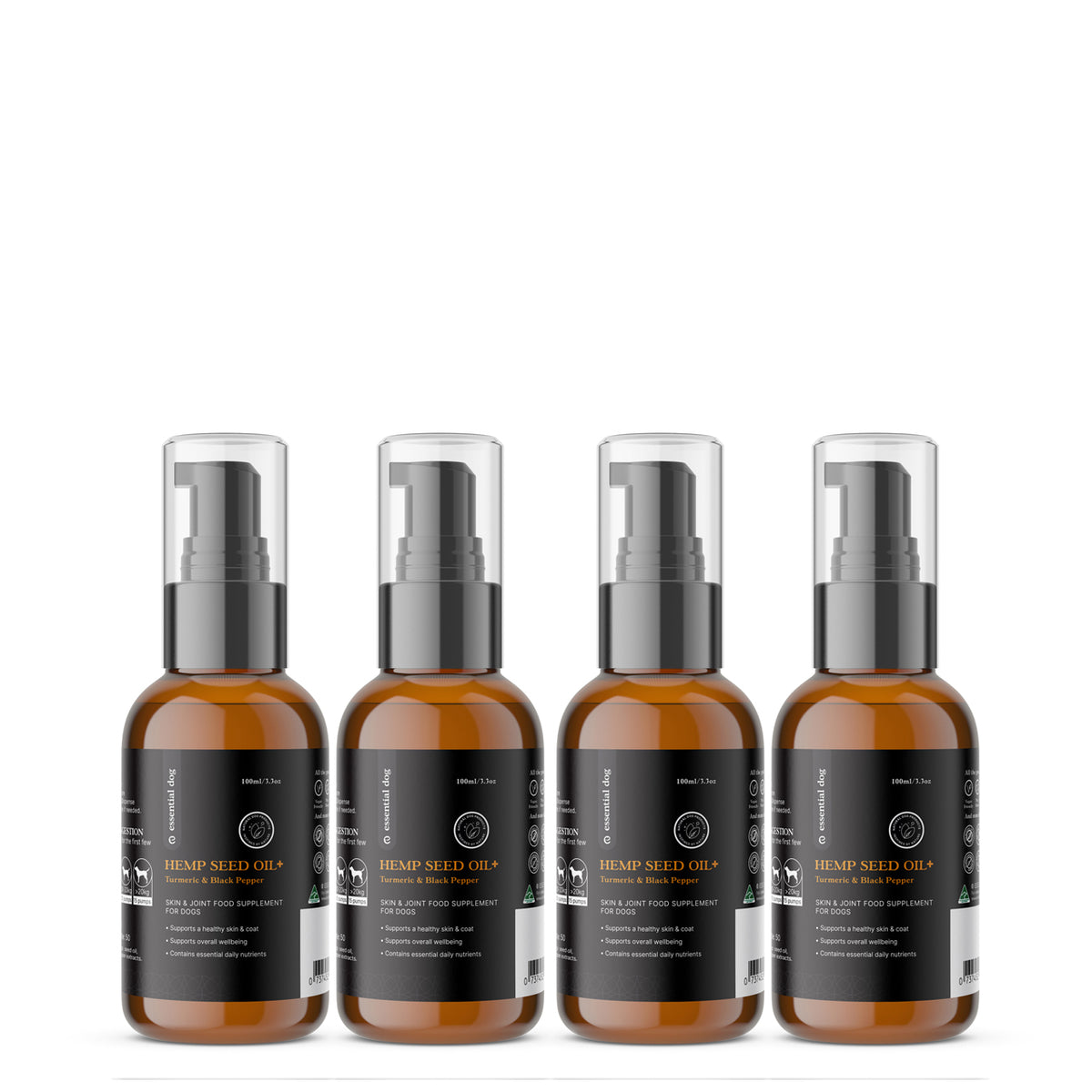 100% Raw Hemp Seed Oil: Turmeric and Black Pepper (Food Supplement)