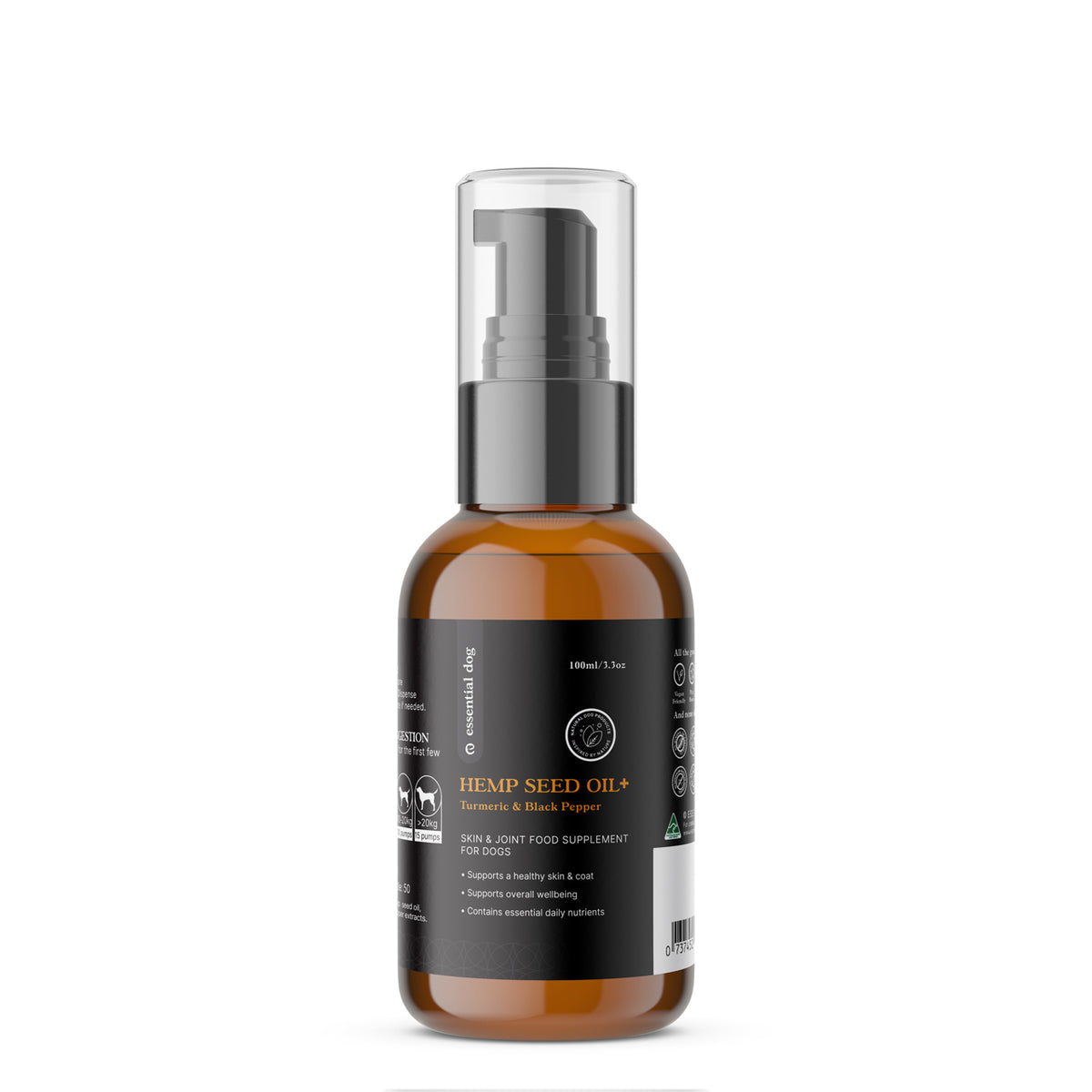 100% Raw Hemp Seed Oil: Turmeric and Black Pepper (Food Supplement)