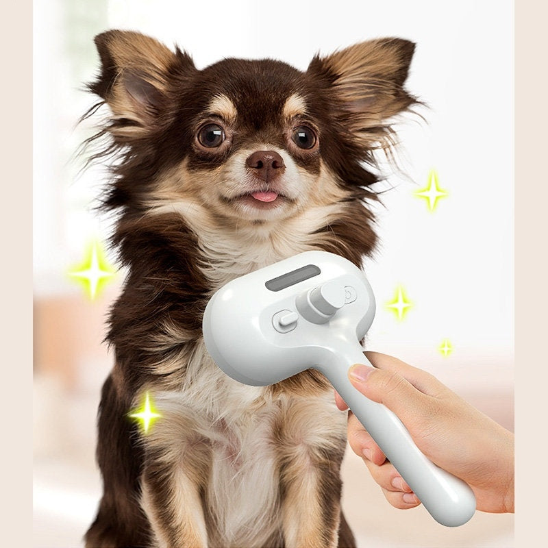 Pet Hair Remover Brush, Grooming de-matting Comb, Built-in Mist Humidifier