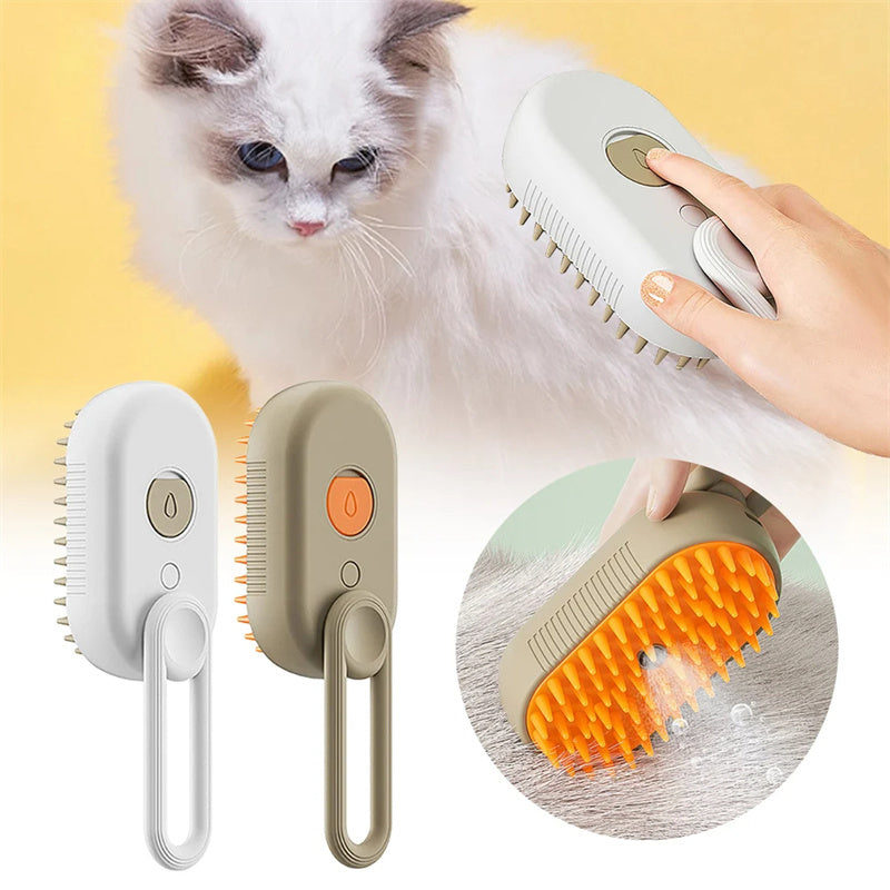 Cat and Dog Grooming Steam Brush, 3 In 1 Electric Spray, Hair Removal